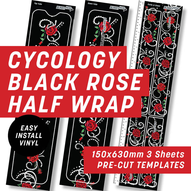 Cycology Black Rose Half Wrap Kit