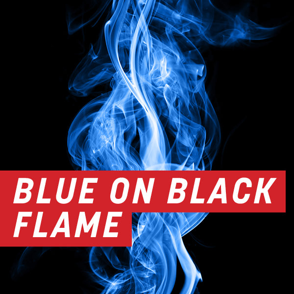 Blue on Black Flame Uncut Sheet