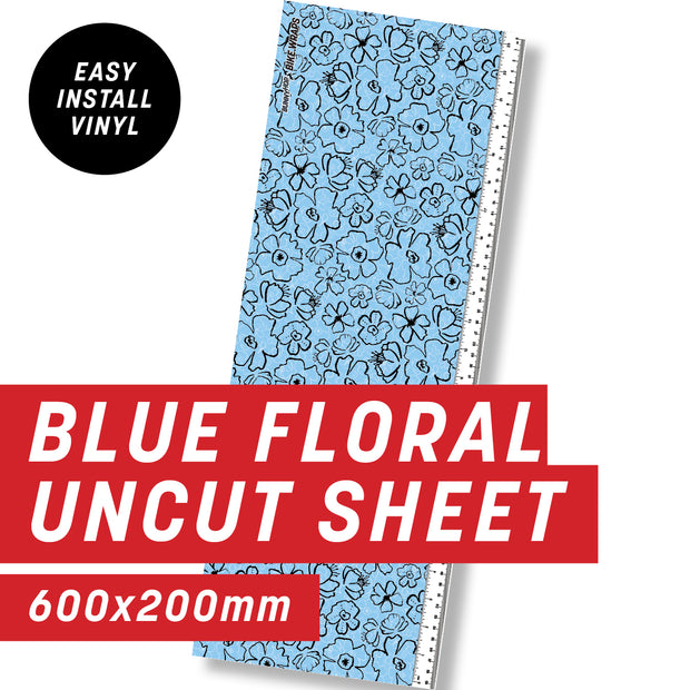 Blue Floral Uncut Sheet
