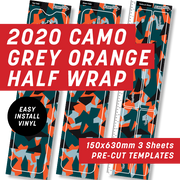 2020 Camo Grey Orange Half Wrap Kit
