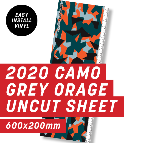 2020 Camo Grey Orange Uncut Sheet
