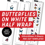 Butterflies on white Half Wrap Kit