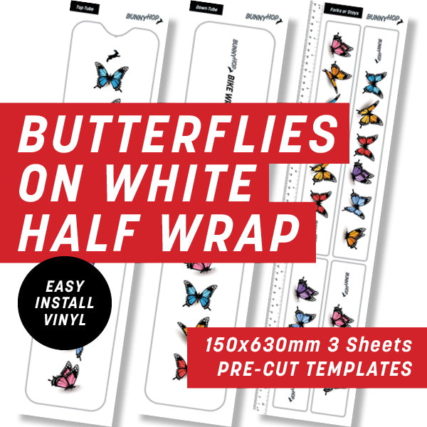 Butterflies on white Half Wrap Kit