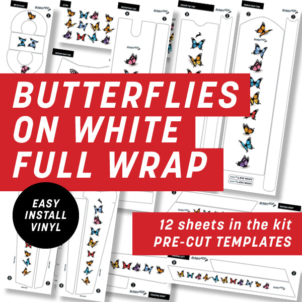 Butterflies on white Full Wrap Kit