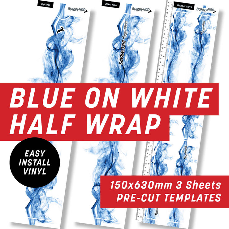 Blue on White Flame Half Wrap Kit