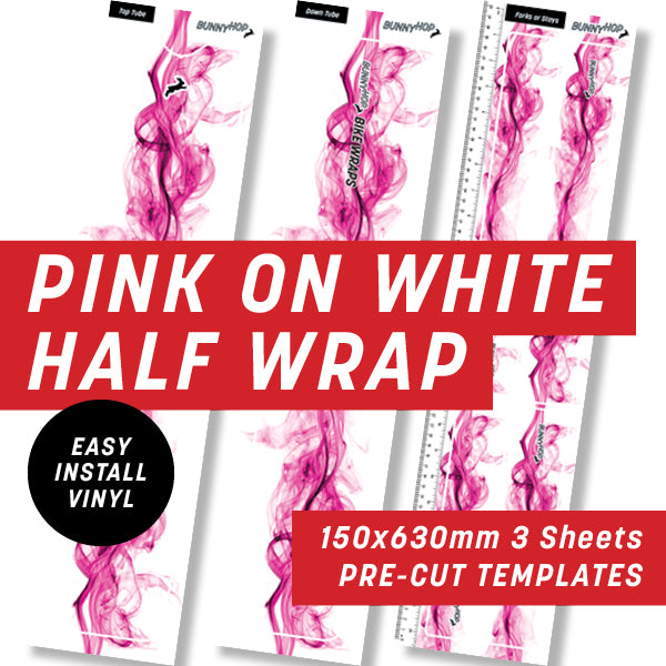 Pink on white flame Half Wrap Kit