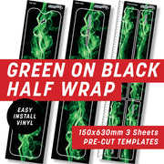 Green on Black Flame Half Wrap Kit