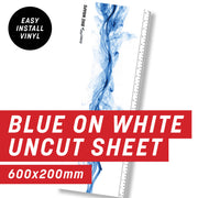 Blue on White Flame Uncut Sheet