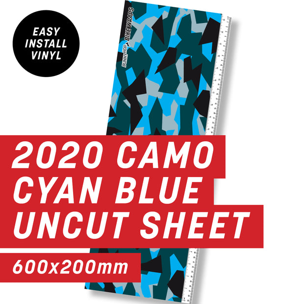 2020 Camo Cyan Blue Uncut Sheet