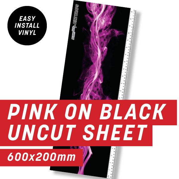 Pink on Black Flame Uncut Sheet