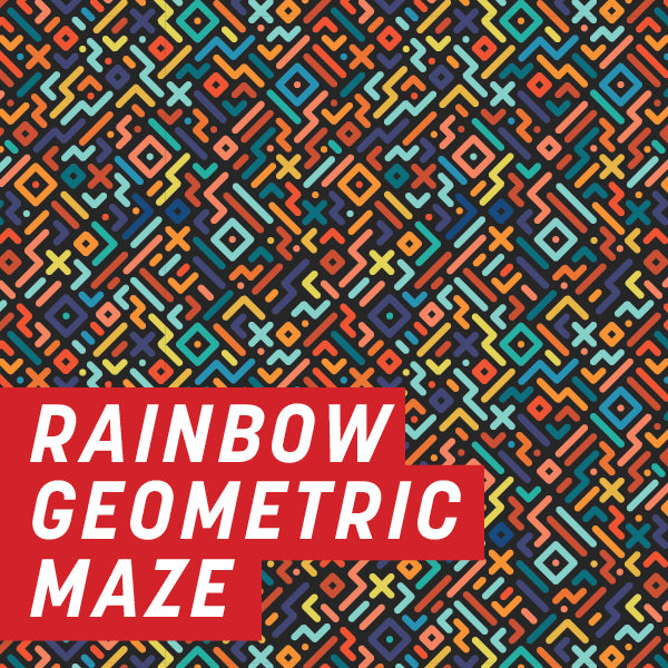 Black Rainbow Geometric Uncut Sheet