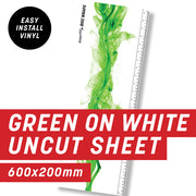 Green on White Flame Uncut Sheet