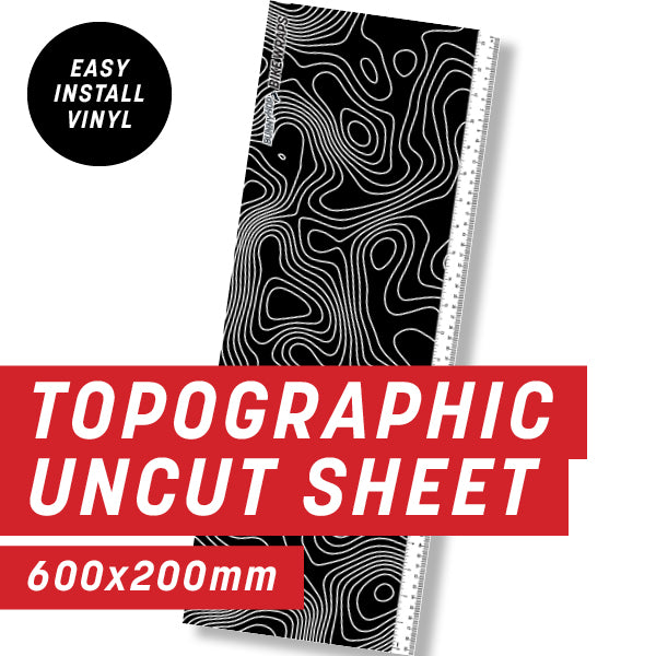 Topography on Black Uncut Sheet